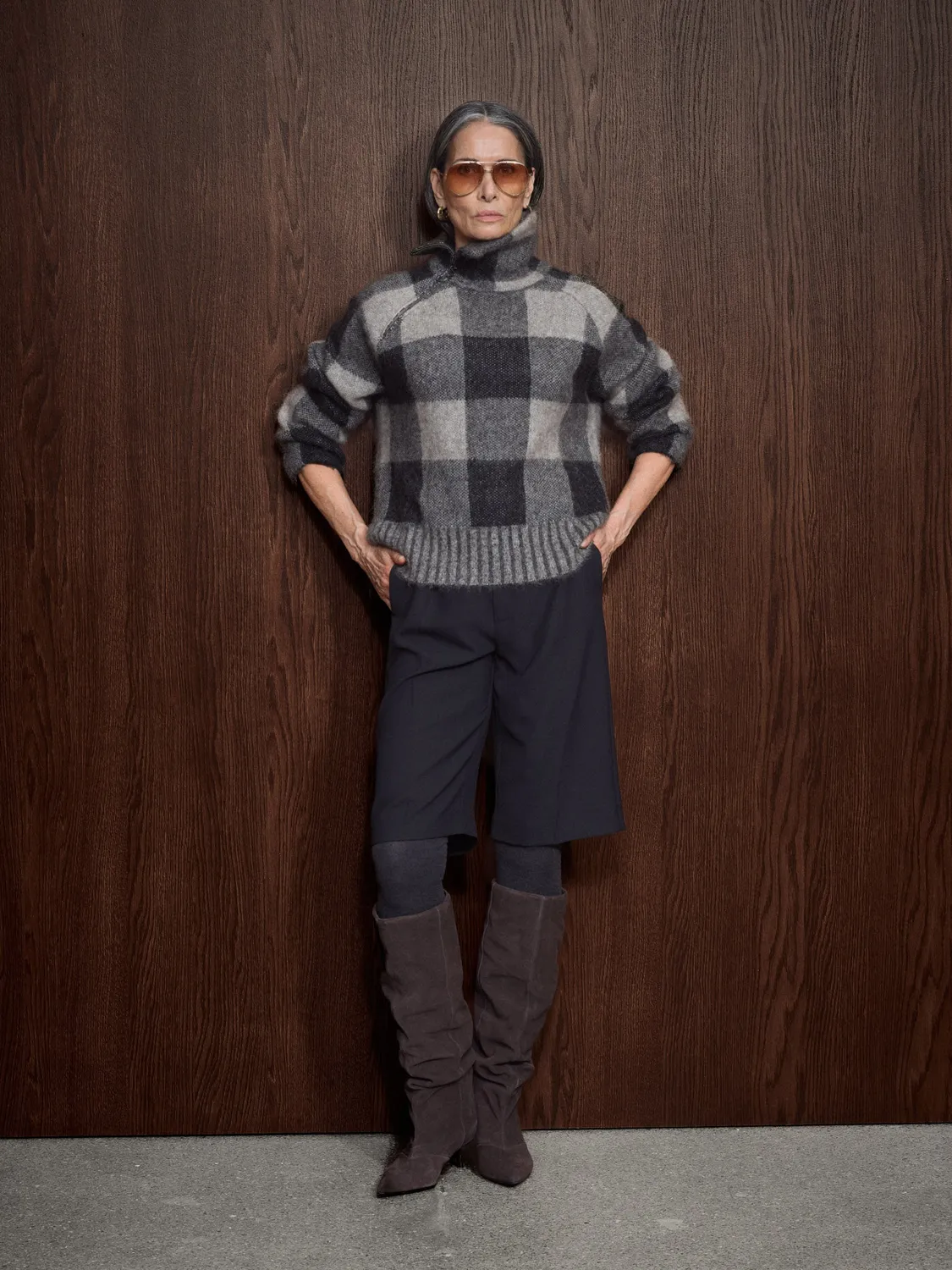 Mos Mosh MMMaija Check Strickpullover schwarz Karo