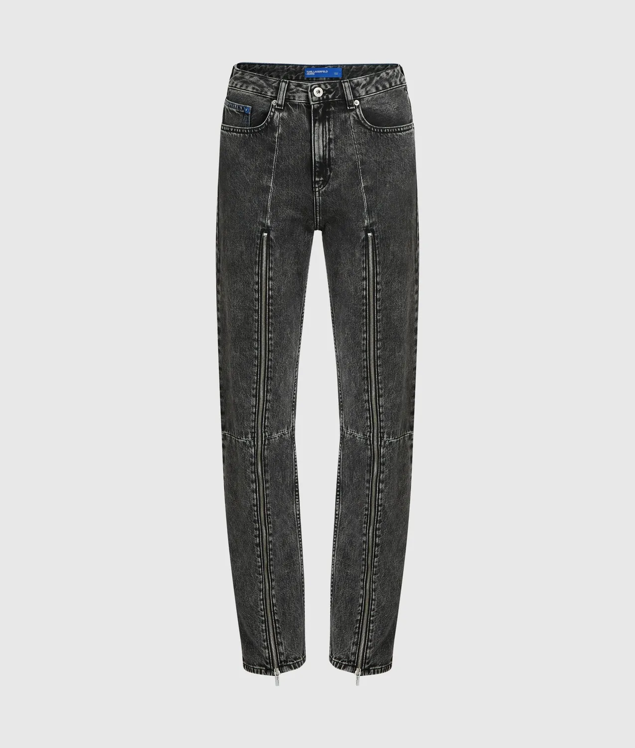 Karl Lagerfeld Zipped High-Rise Straight Jeans Damen Blau Reissverschluss