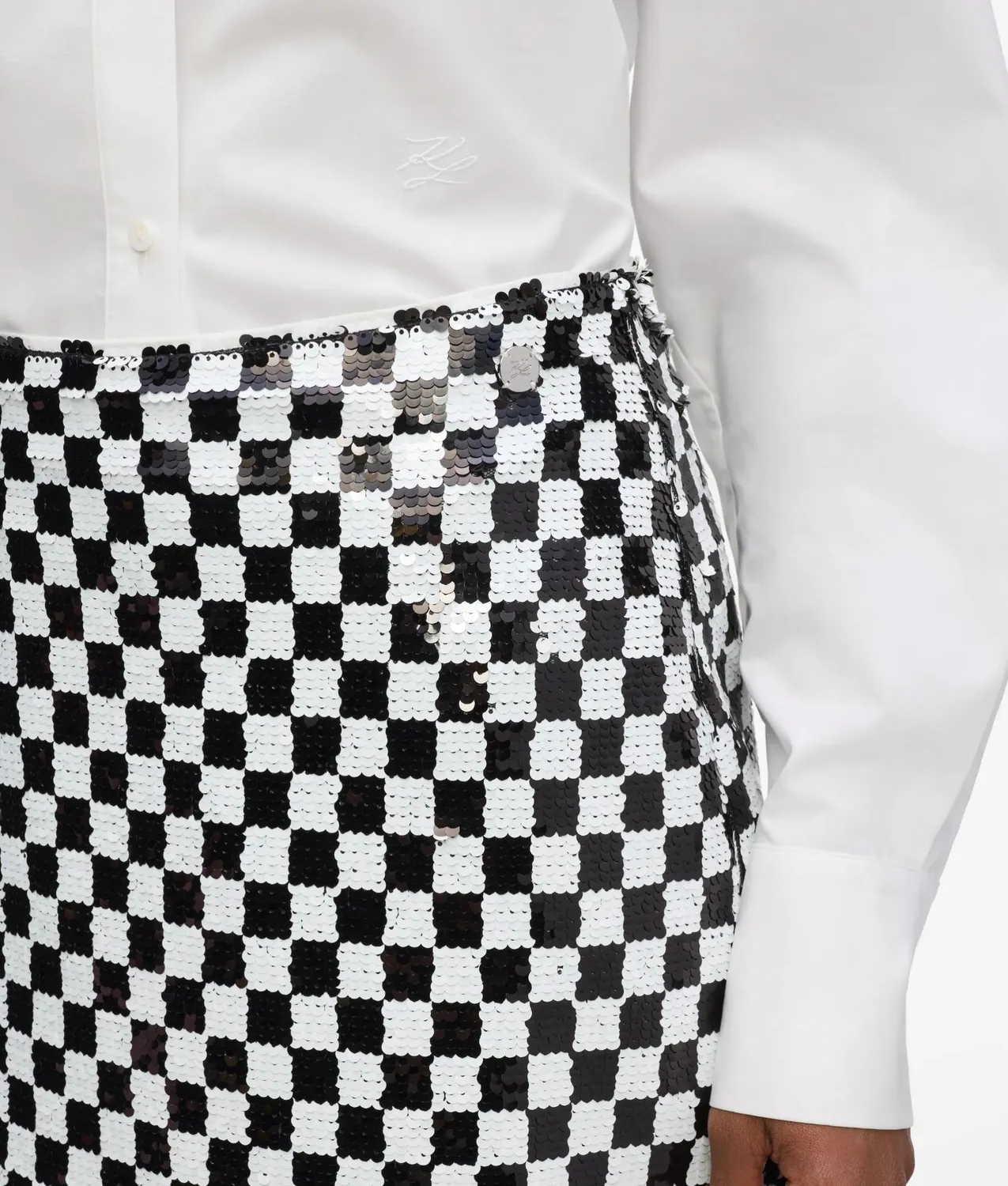 Karl Lagerfeld Checkerboard Pailletten Minirock