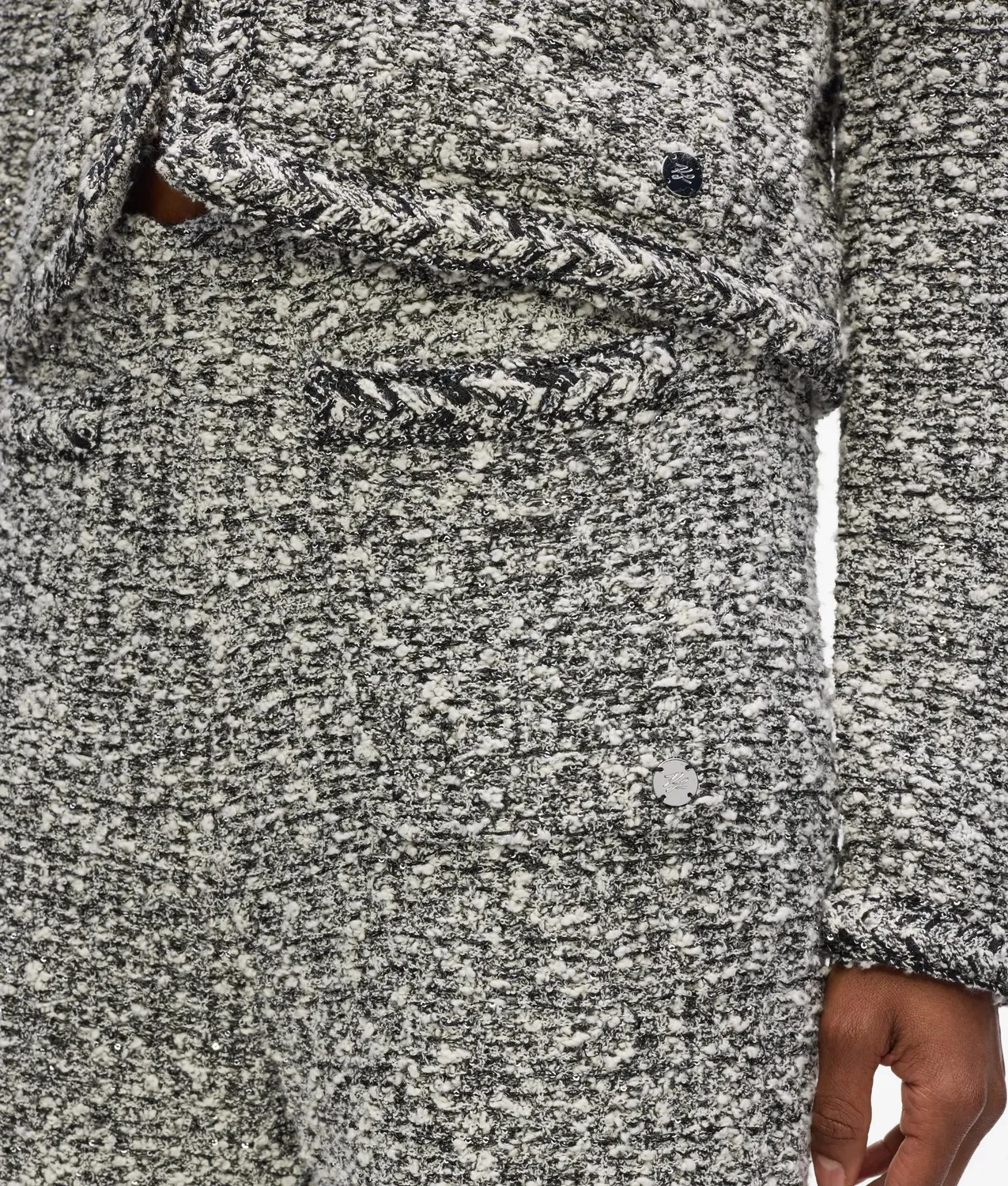 Karl Lagerfeld Bouclé Strickhose Anzughose Damen
