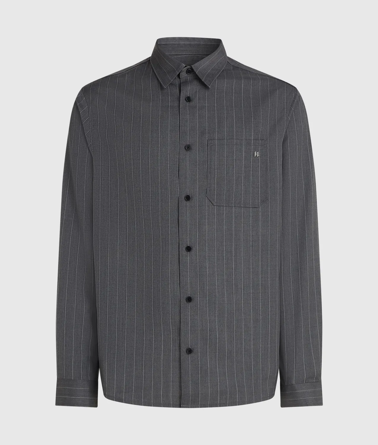 Karl Lagerfeld Pinstripe Hemd Wollmix Nadelstreifen