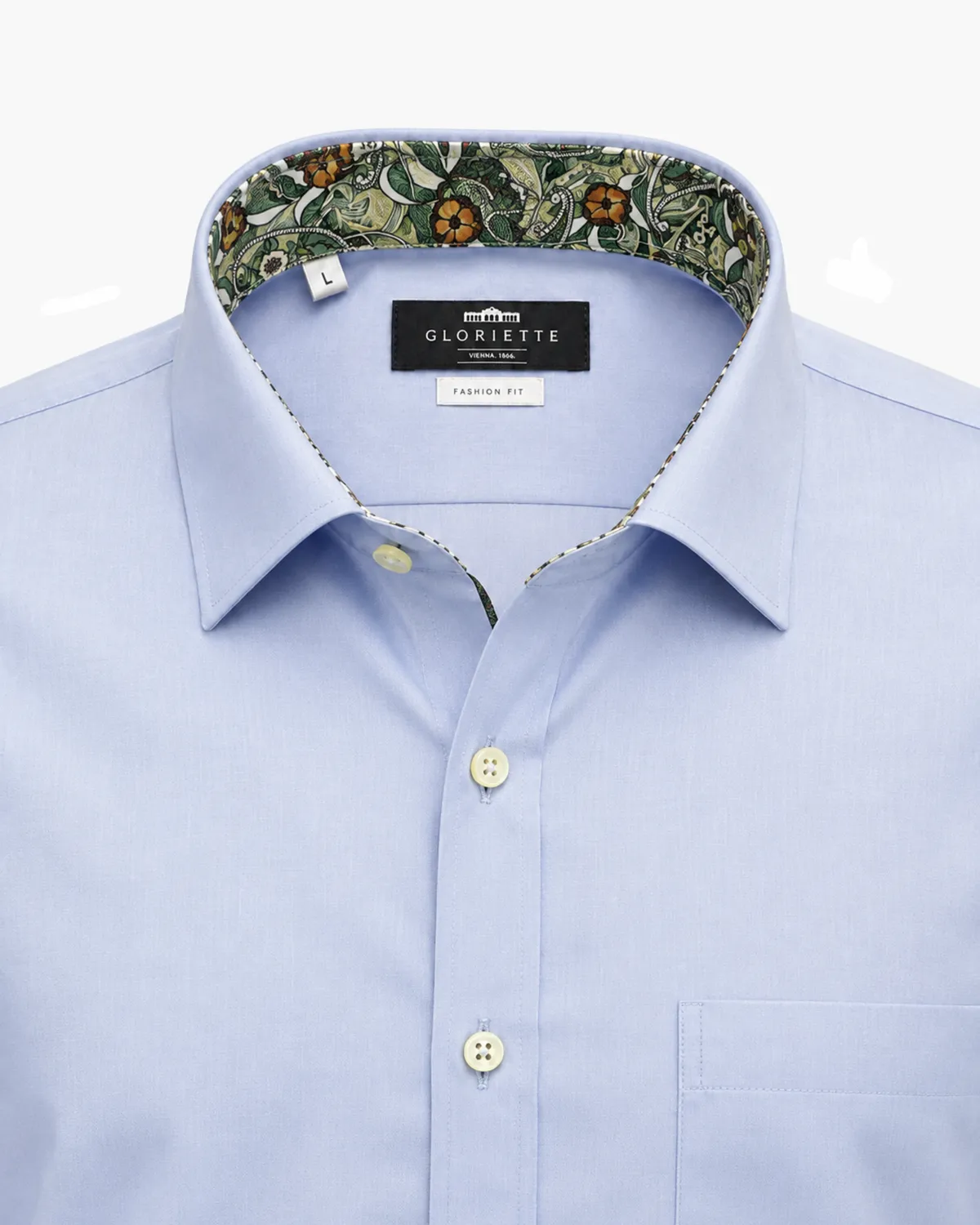 Gloriette Hemd Fashion-Fit blau Iron Free Langarm