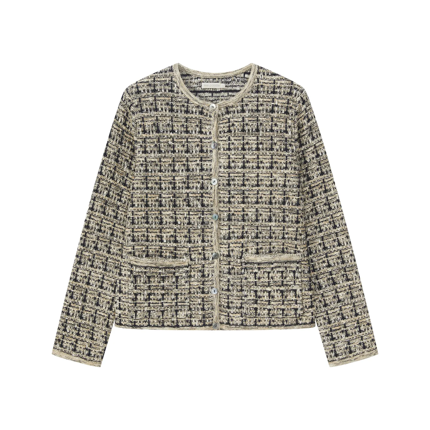Senatex Bouclé-Jacke Tweed Navy Combo zeitlos