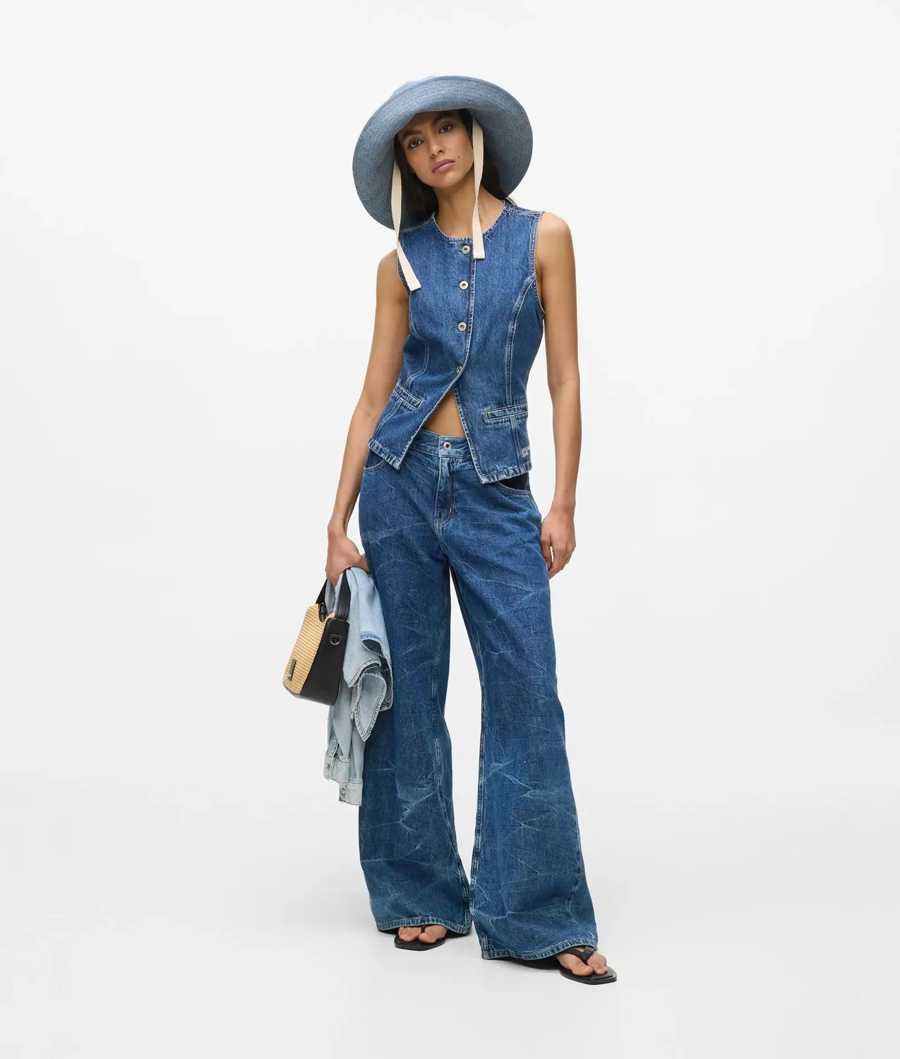 Karl Lagerfeld Jeans Fitted Weste Denimweste