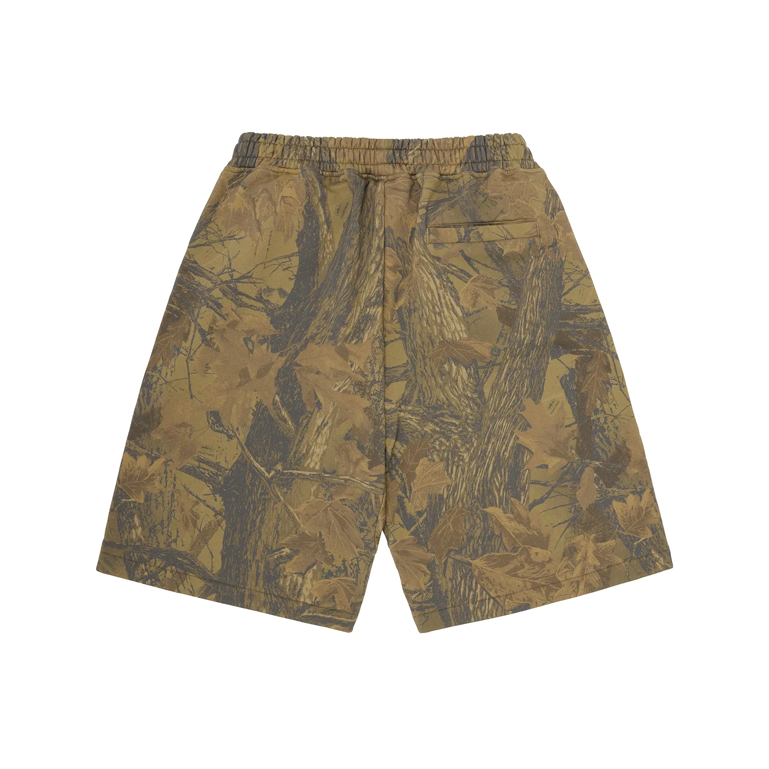 Corteiz Island Puff Print Sweatshort Forest Camo Baumwolle