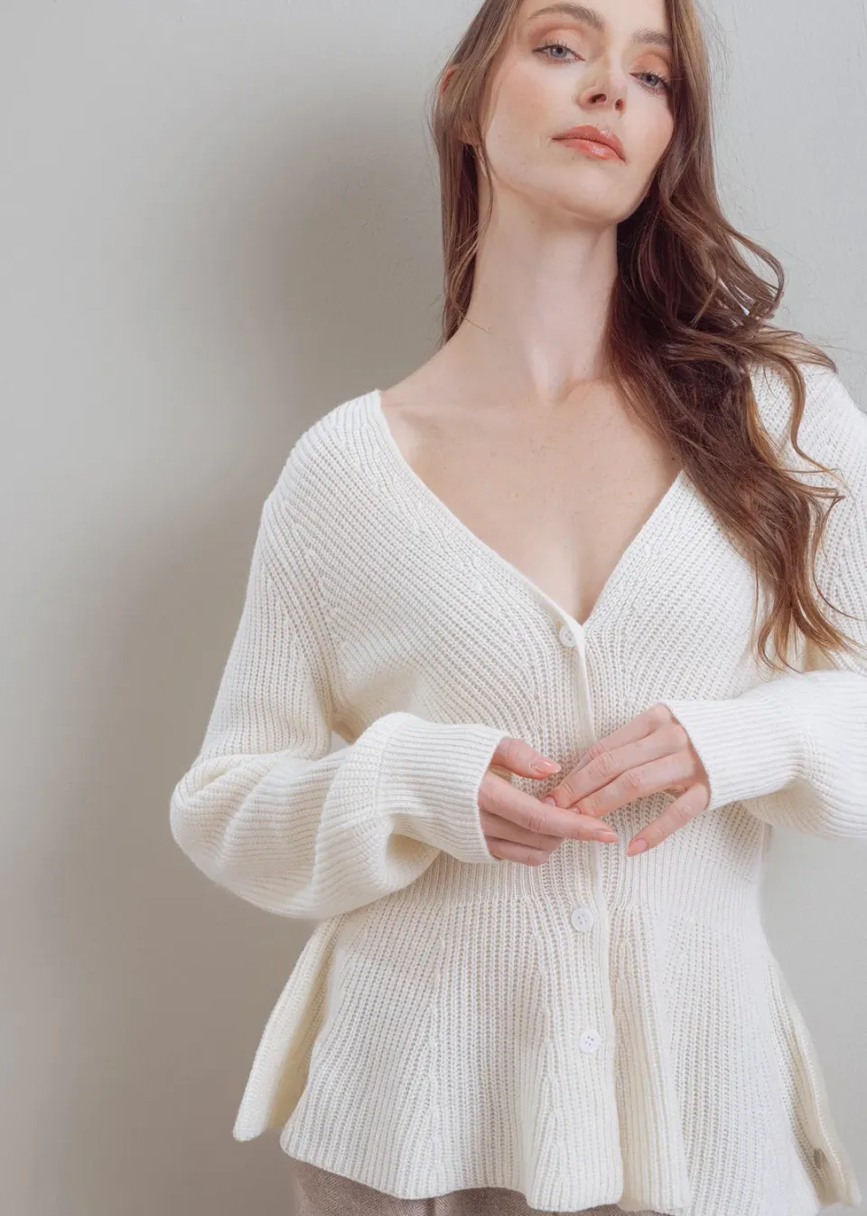 Senatex Schößchen Strickjacke Wolle Cream