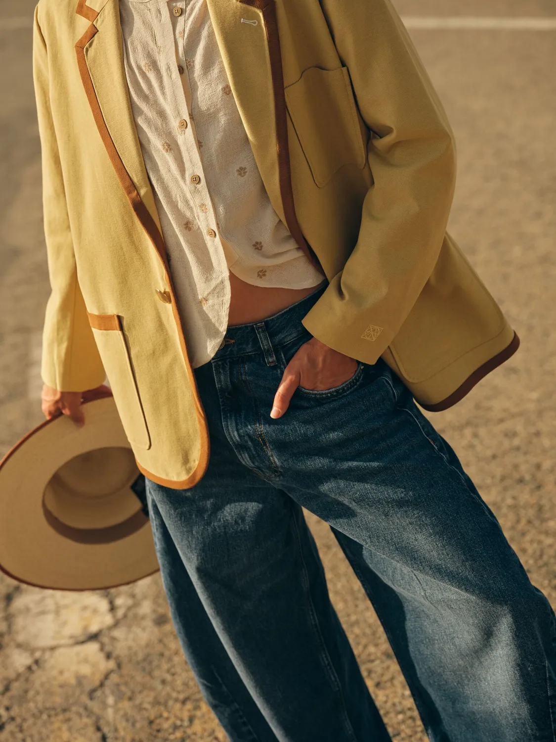 Mos Mosh MMH Vibrant Maze Bluse Chardonnay Stickerei