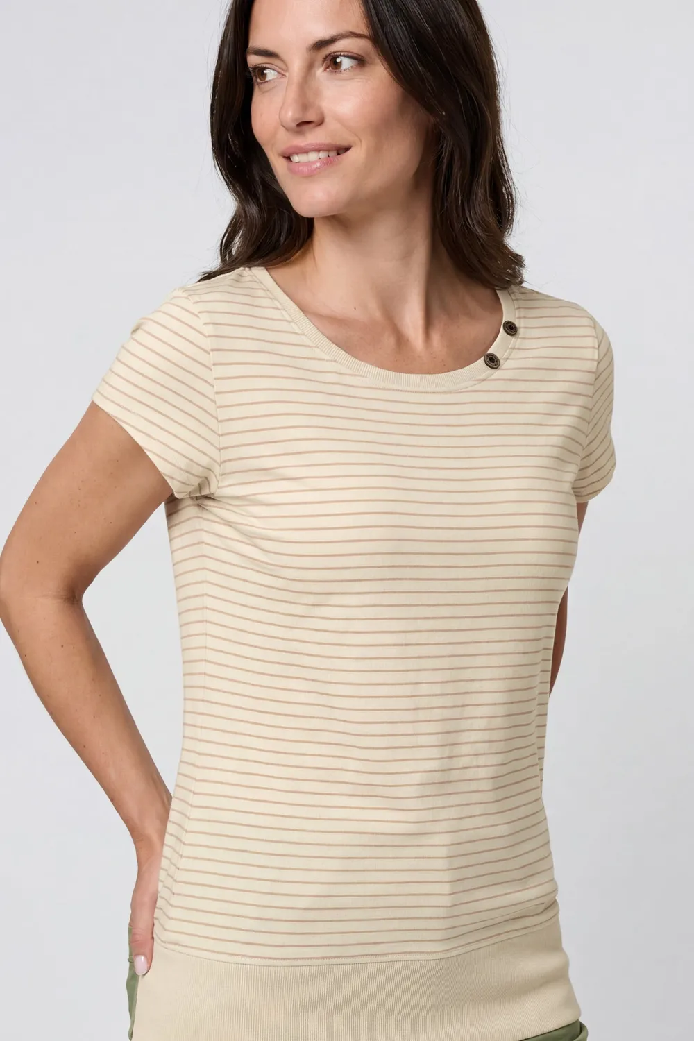 Alife & Kickin AdelineAK P Shirt Beige Print