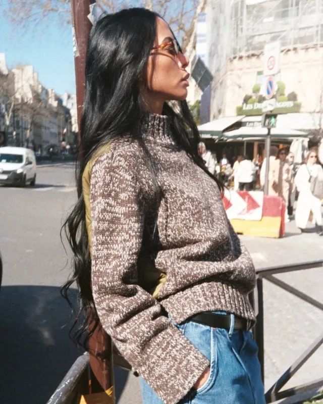 Mos Mosh MMHGrace Quilt Knit Pullover Demitasse Melange