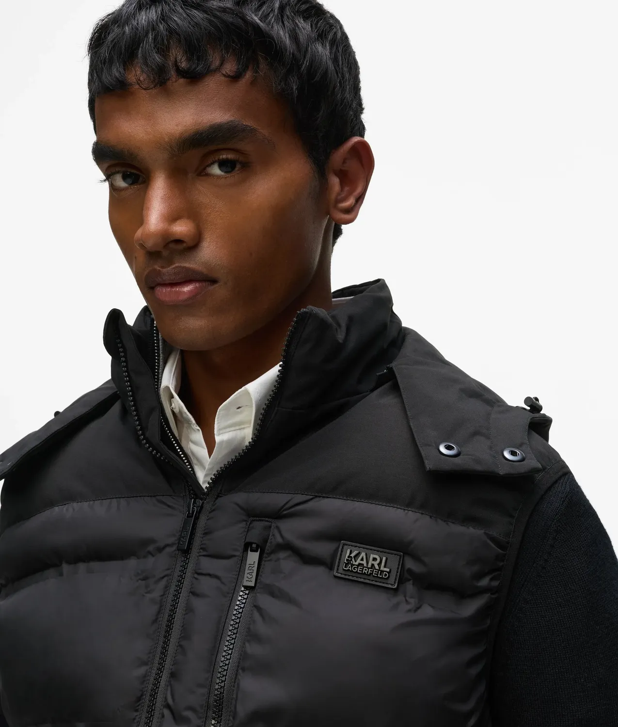 Karl Lagerfeld Hooded Padded Gilet Weste wattiert