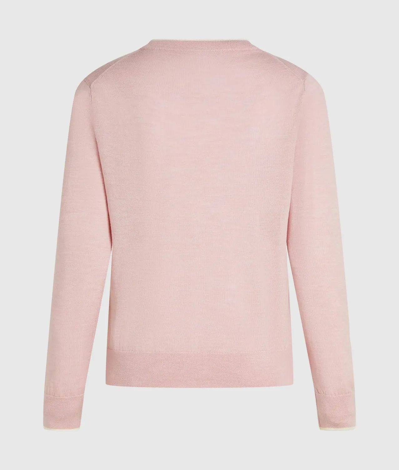 Karl Lagerfeld Merino Crewneck Pullover Wolle Kontrastpaspel