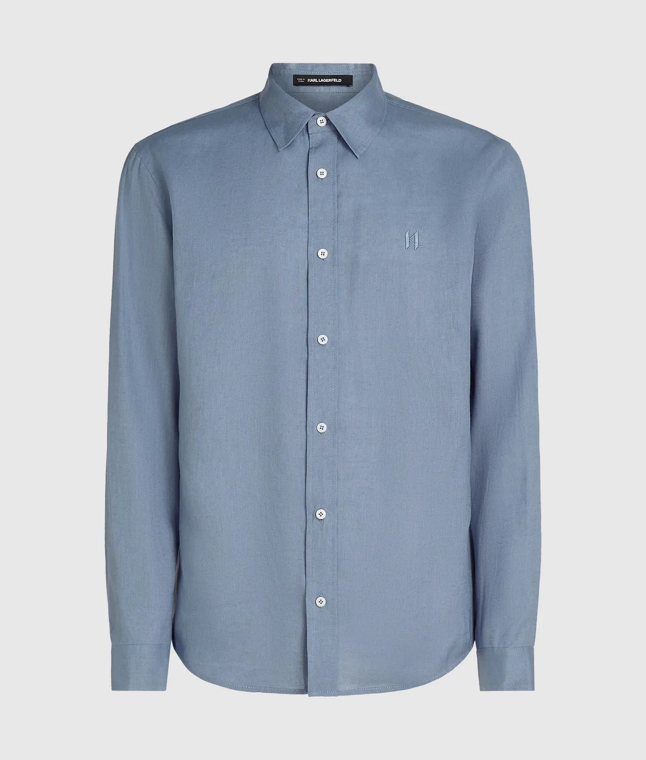 Karl Lagerfeld Monogram Leinenhemd Herren Langarm Sommer