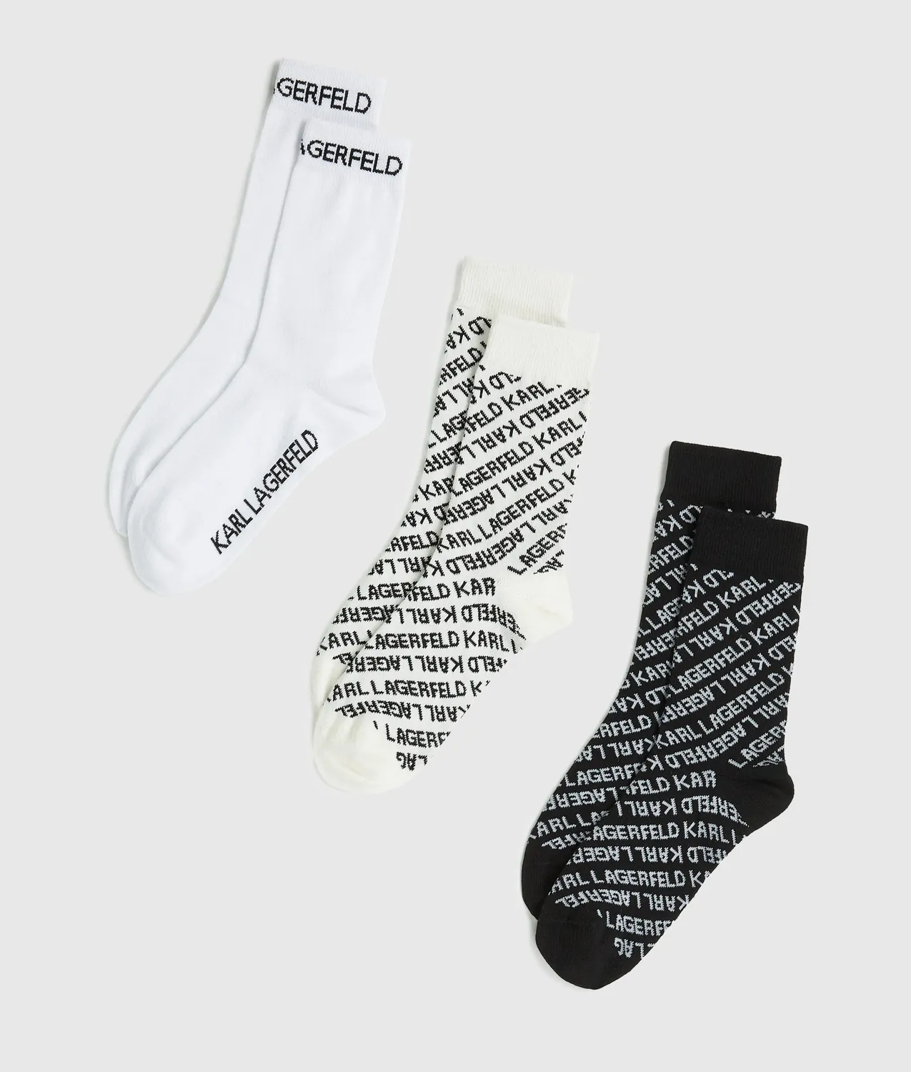 Karl Lagerfeld All-over Logo Socken 3er-Pack Baumwolle