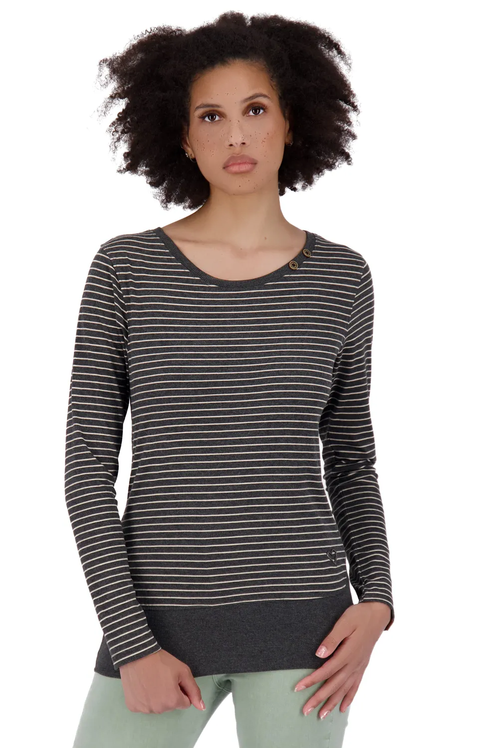 Alife & Kickin ConnyAK Z Longsleeve Schwarz Streifen Damen