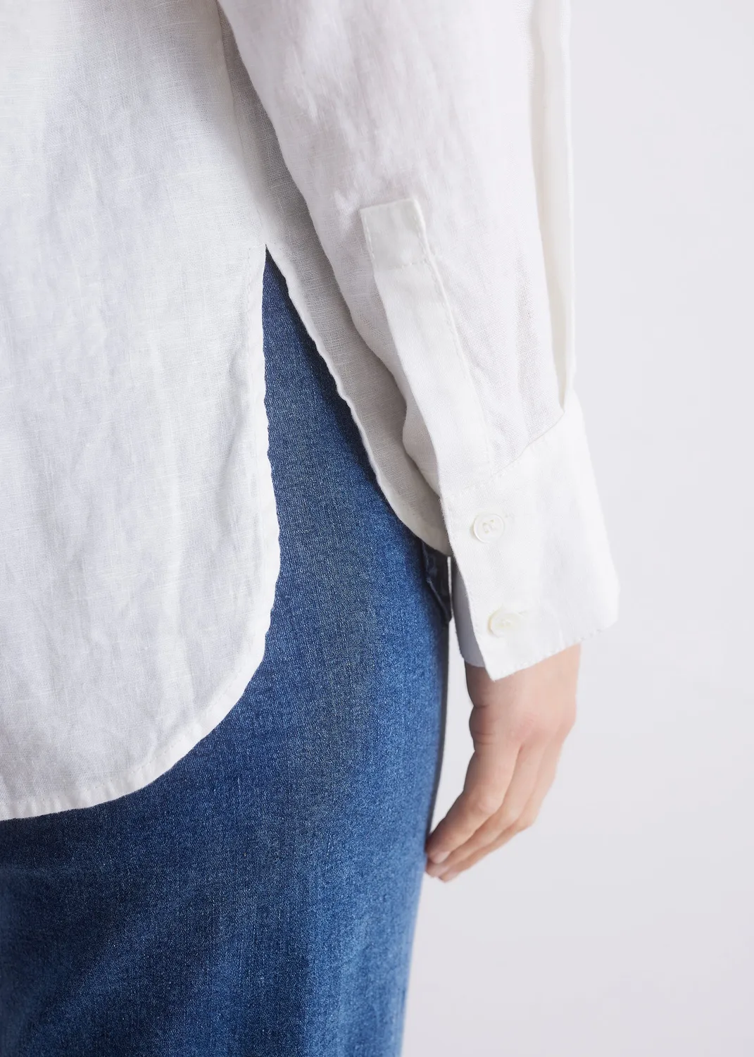 Senatex Leinenbluse Bluse Off-White aus Leinen locker