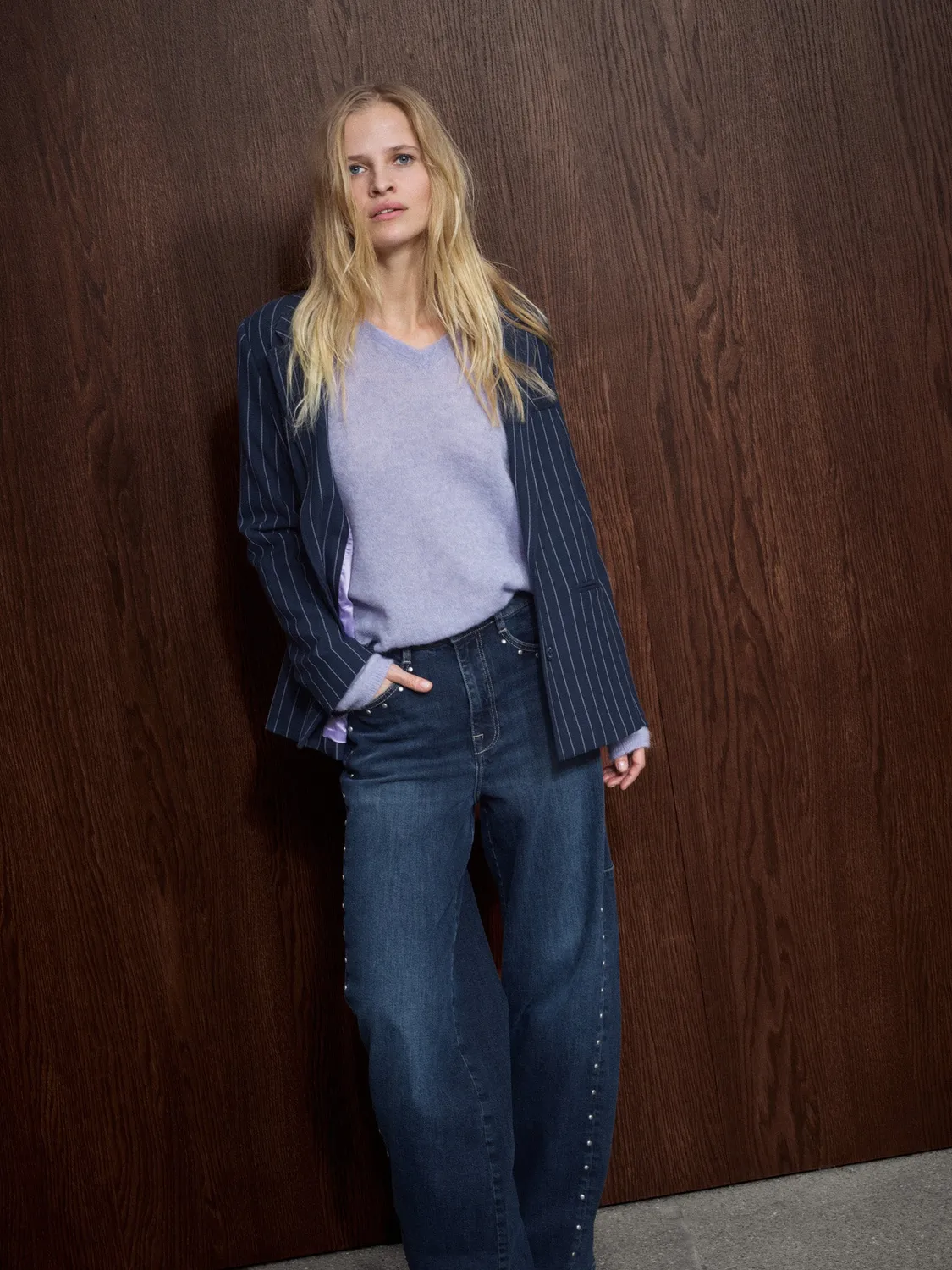 Mos Mosh MMMalago Jerson Barrel Jeans Dunkelblau Nieten 32