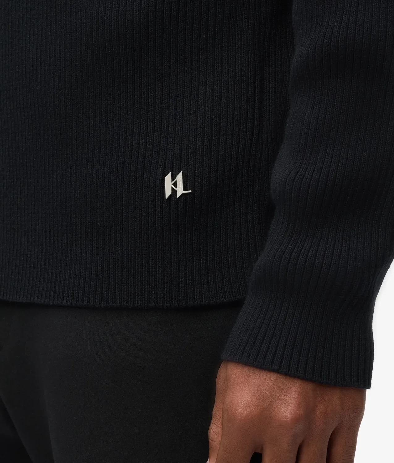Karl Lagerfeld Strick-Cardigan Herren Wolle Zip