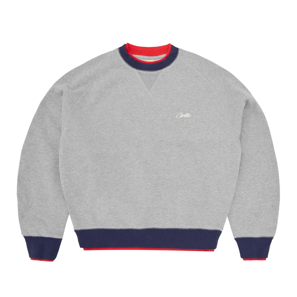Corteiz HMP Double Up Crewneck Pullover Heather Grey