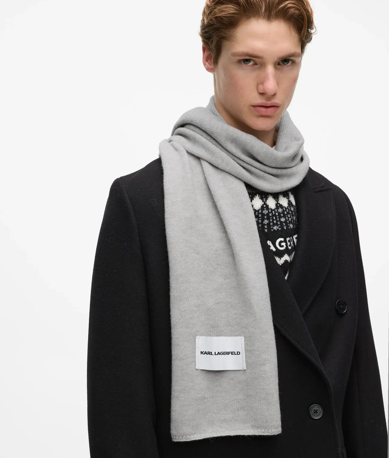Karl Lagerfeld Logo Schal Jersey gestrickt