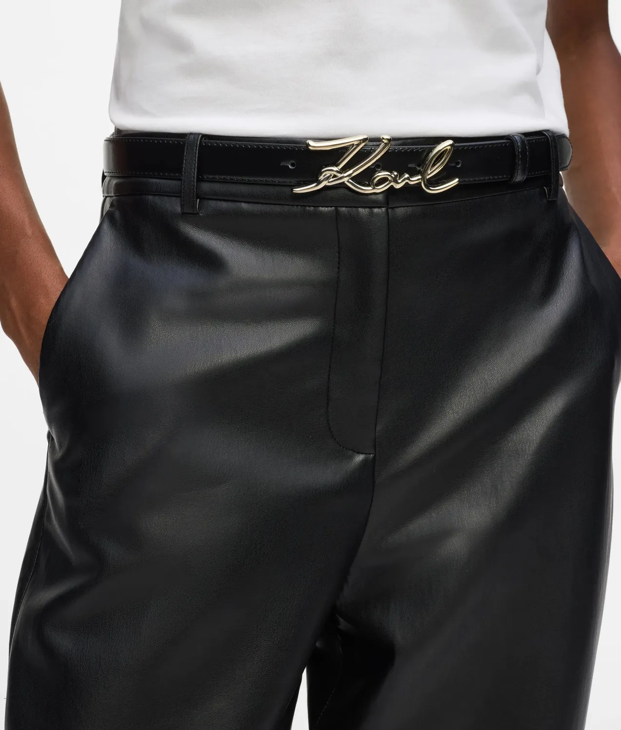 Karl Lagerfeld K/Signature Gürtel Leder mit Logo-Schnalle