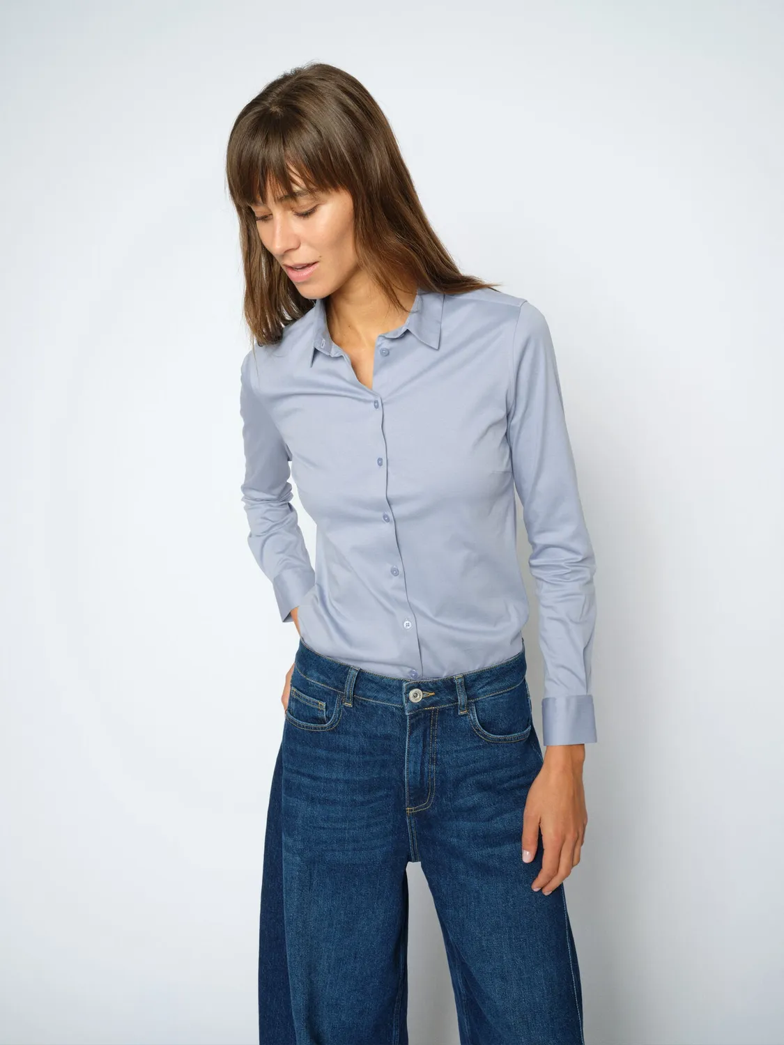Mos Mosh MMTina Jersey Shirt Bluse Hellblau