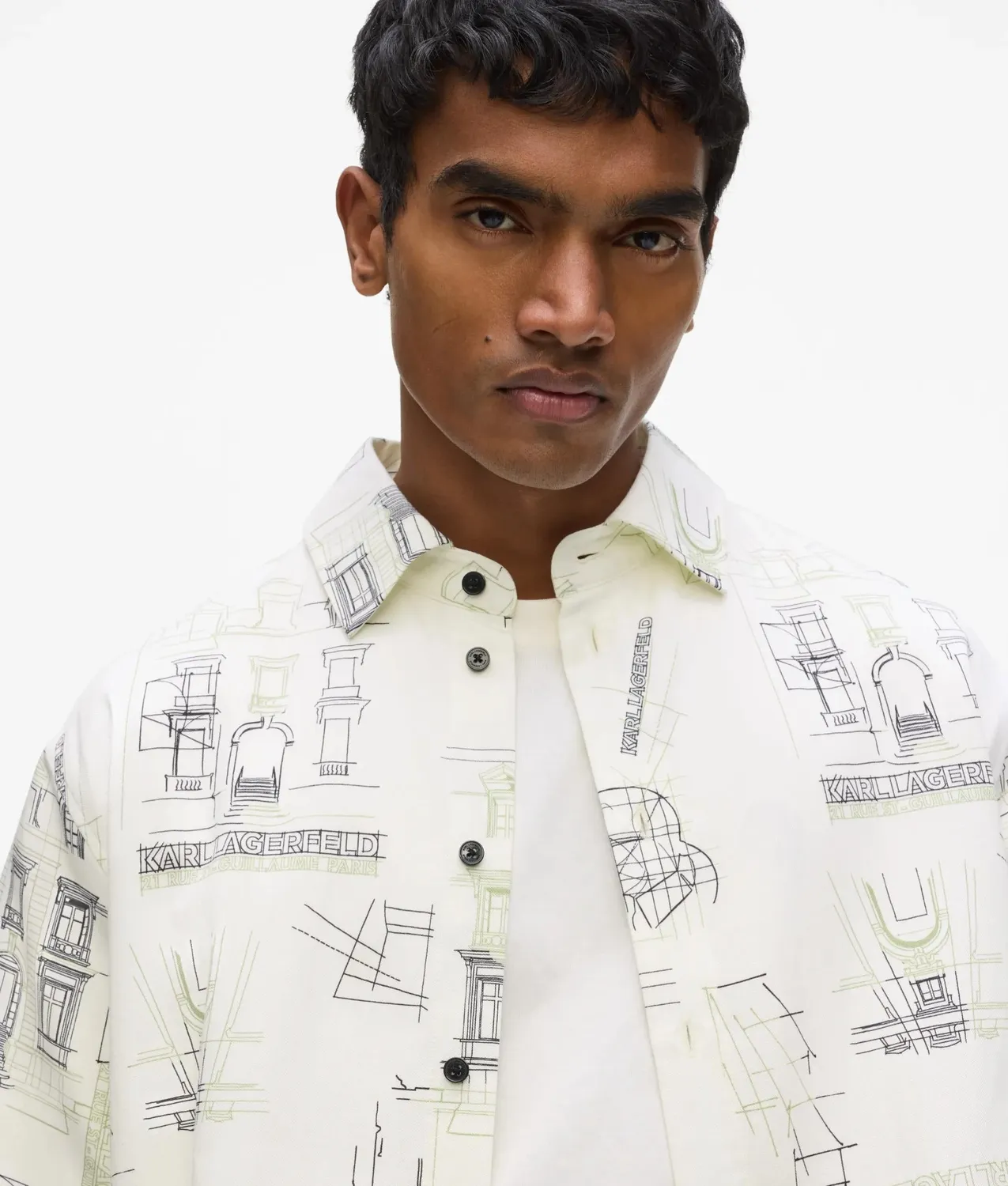 Karl Lagerfeld Maison de Karl Kurzarm Hemd Allover-Print