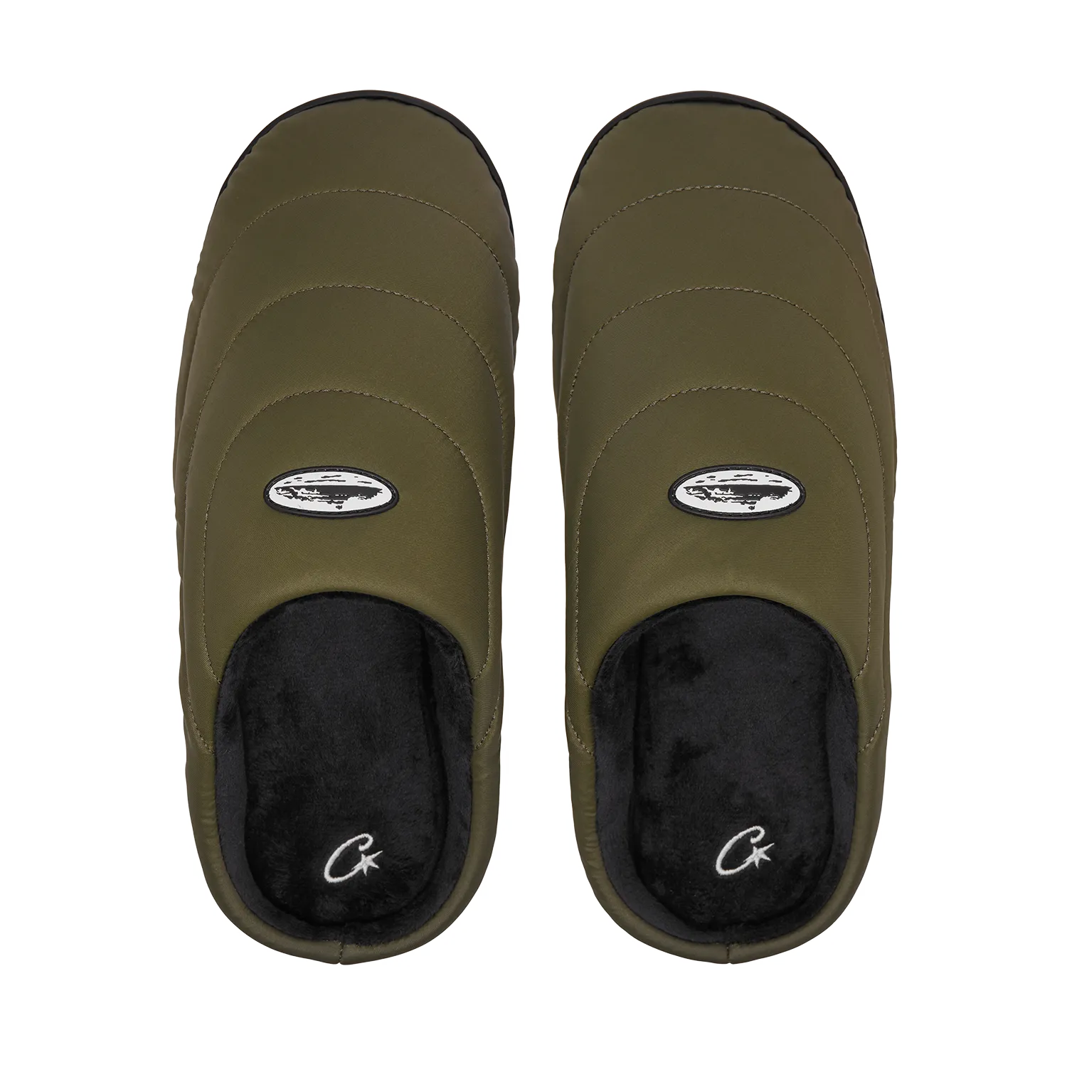 Corteiz Crib Crep Slipper Olive Nylon