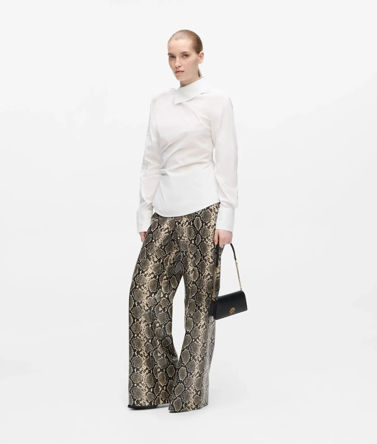 Karl Lagerfeld K/Autograph Mini Flap Umhängetasche Leder Kette