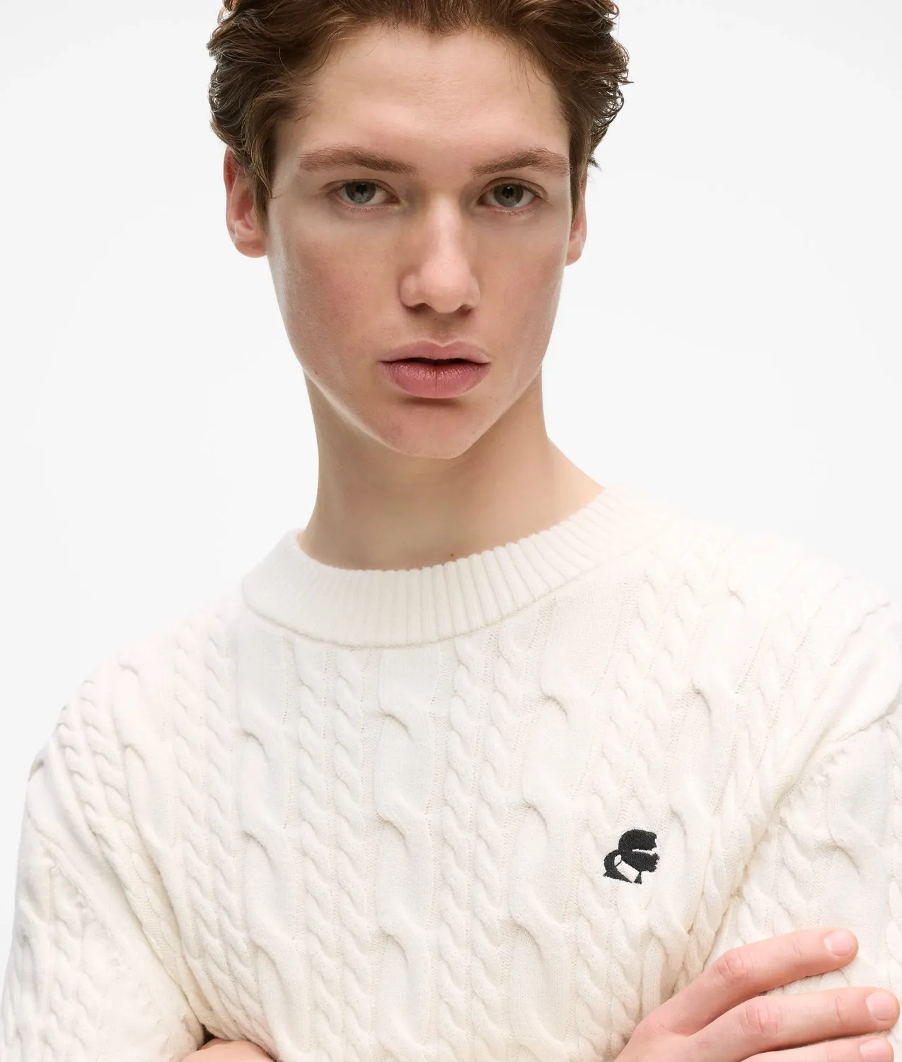 Karl Lagerfeld Kameo Zopfstrick Pullover Rundhals Stick