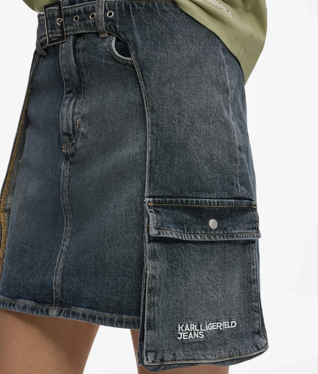 Karl Lagerfeld Buckle-detail Jeans-Minirock Damen Denim