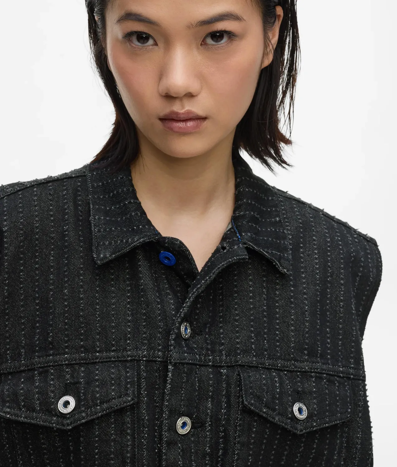 Karl Lagerfeld KL Jeans Pinstripe Jeansweste Denim XS-XL