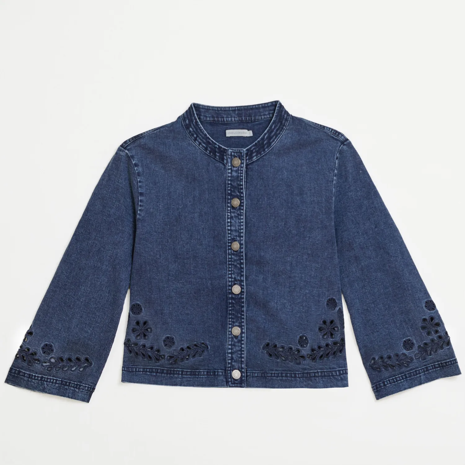 Senatex Jeansjacke Stickerei Denim kurz