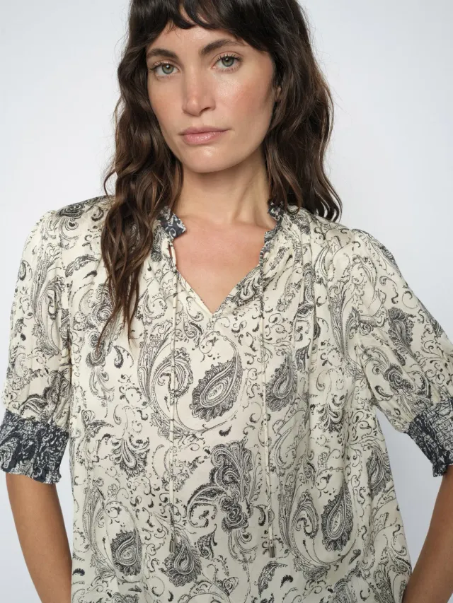 Mos Mosh MMHamali Winding Bluse Ecru Paisley