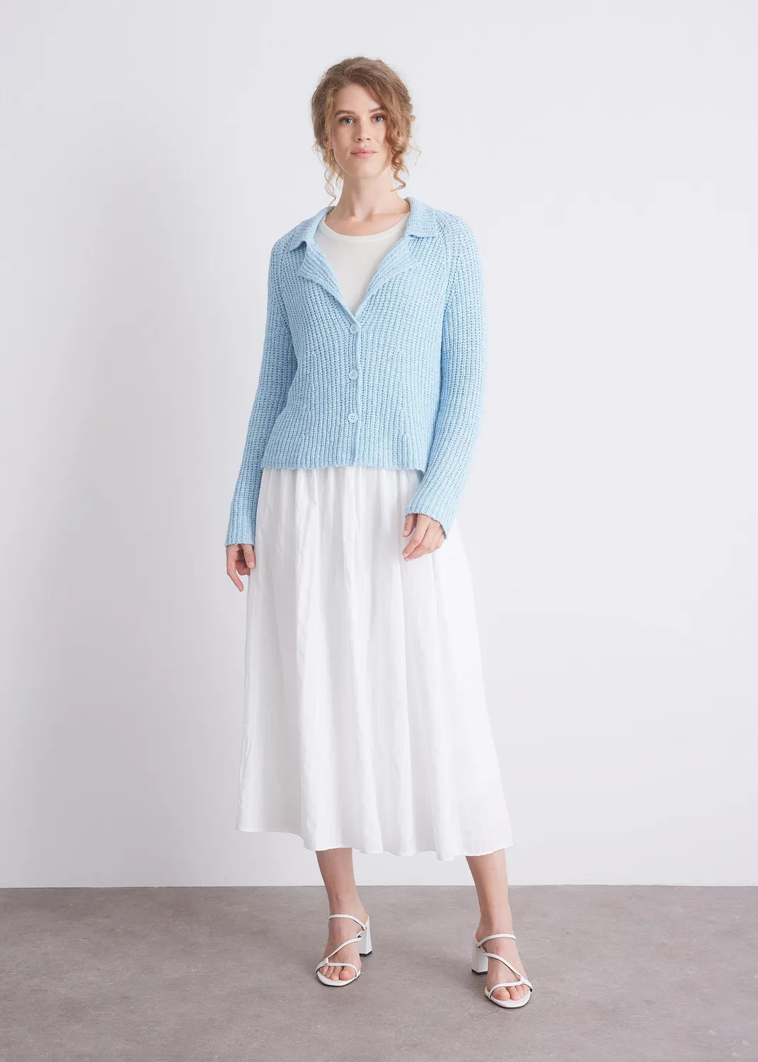 Senatex Strickjacke Struktur Reverskragen Frost