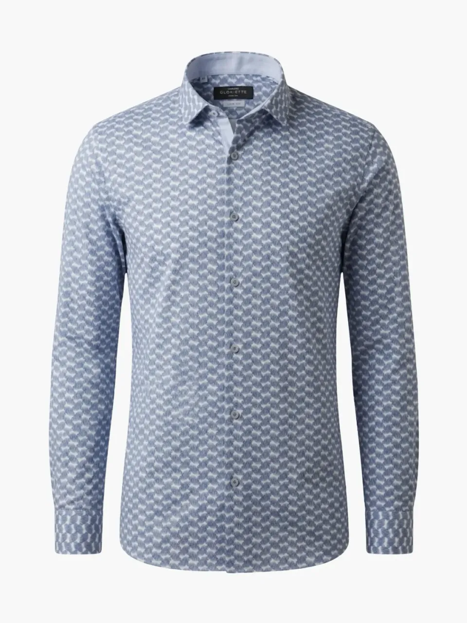 Gloriette Hemd Button Down Wellen Hemd Blau Weiß