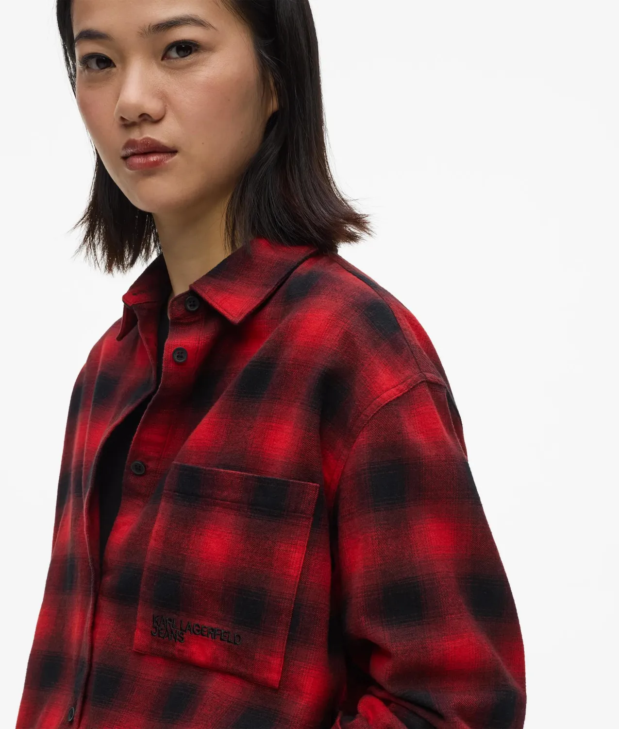 Karl Lagerfeld Plaid Relaxed Overshirt Karohemd kariert