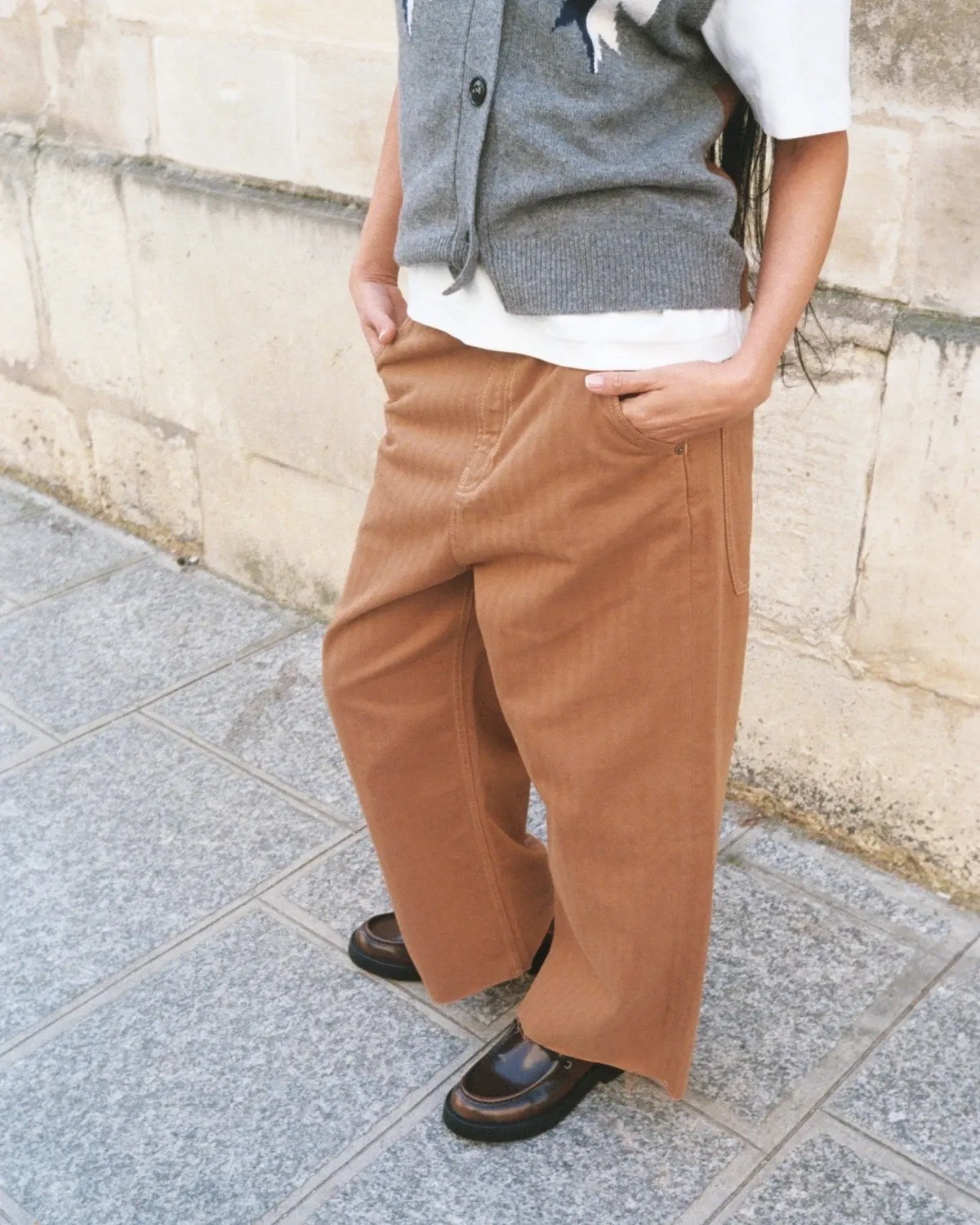 Mos Mosh MMHFull Herringbone Hose Cropped Foxtrot Weit