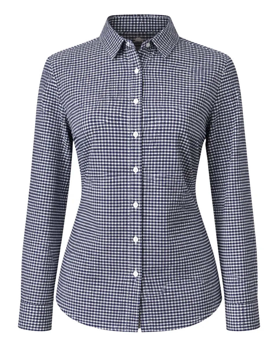 Gloriette Trachtenbluse Marine Vichykaro Karo