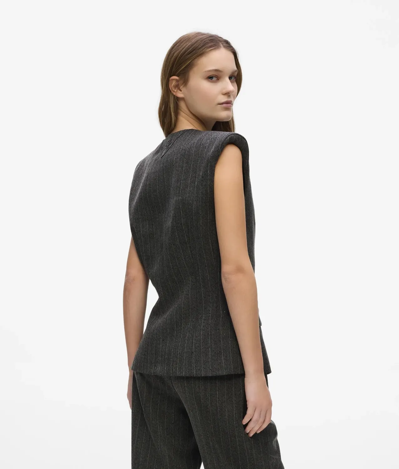 Karl Lagerfeld Pinstripe Weste Nadelstreifen Strass
