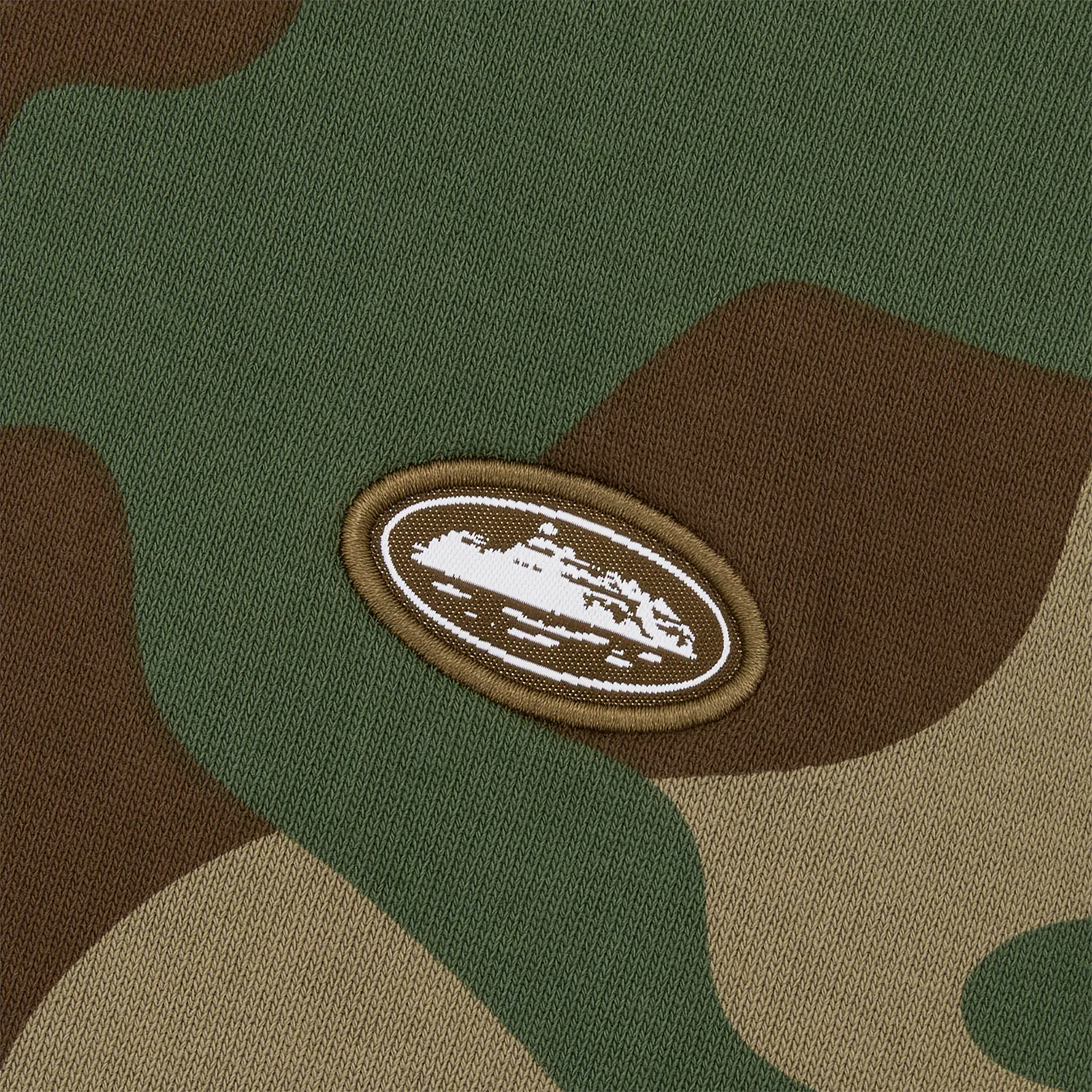 Corteiz Mini Island Zip Hoodie Woodland Camo Fleece