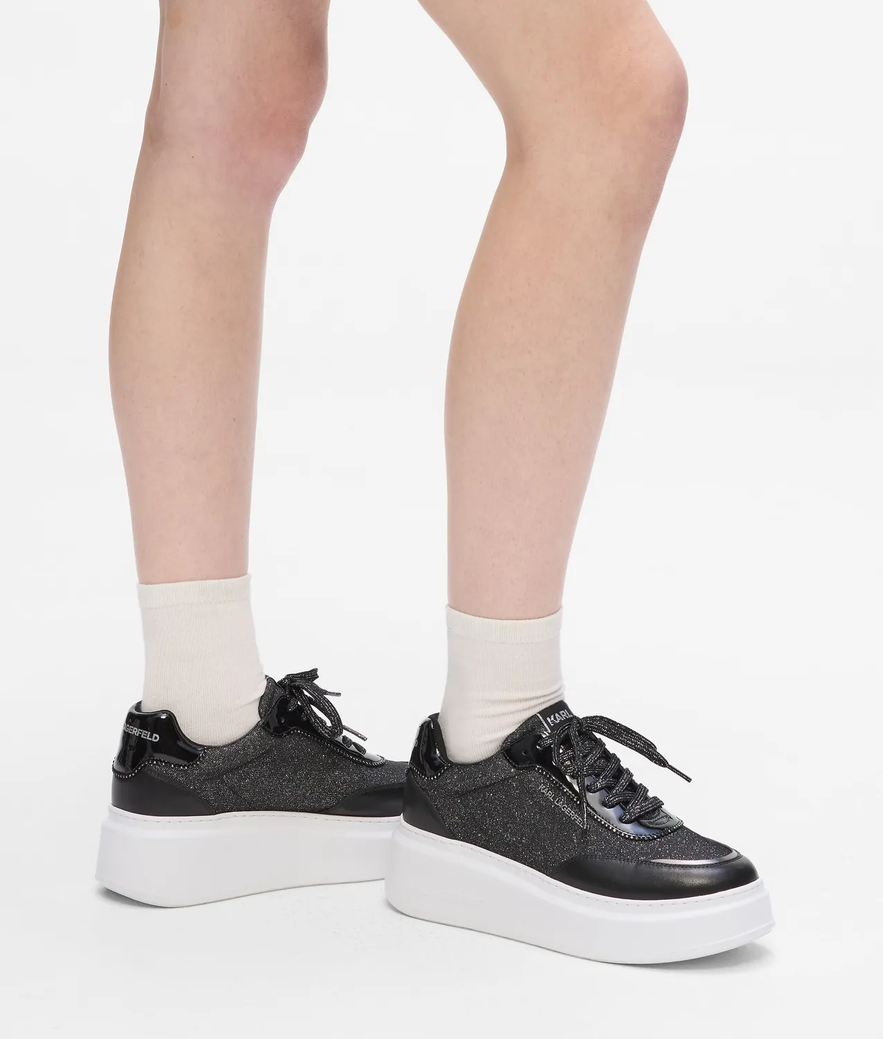 Karl Lagerfeld Anakapri Sneaker Glitzer Keilsohle