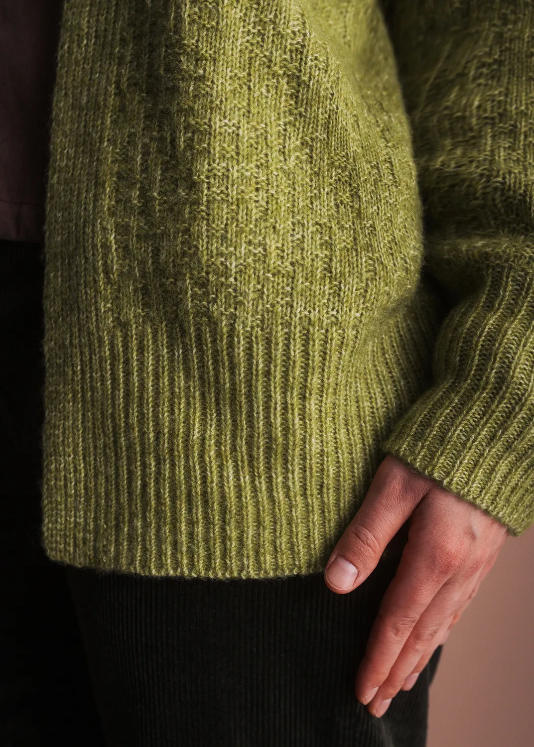 Senatex Strickjacke offen Wolle-Baumwolle Moss Cardigan