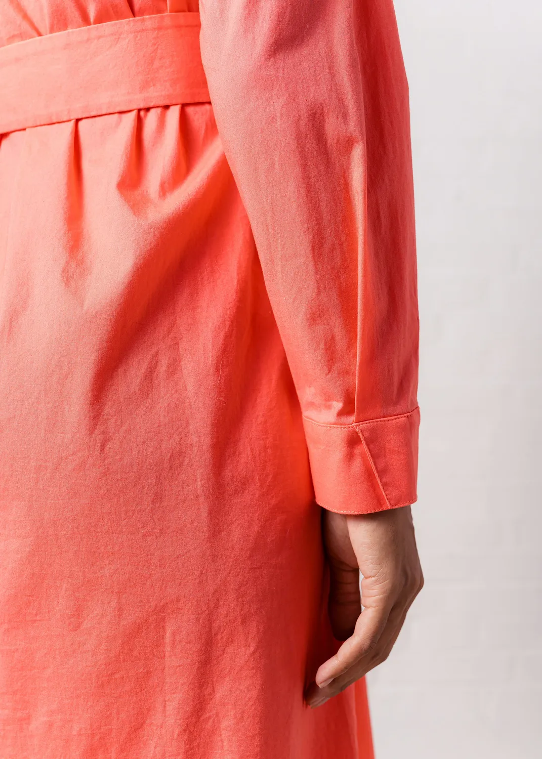 Senatex V-Kleid Baumwolle-Elasthan Coral